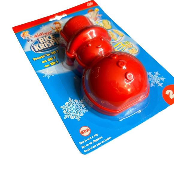 New KELLOGG'S Rice Krispies Treat 3D Red Snowman Mold 2 PC Kids 4+ Baking - Picture 4 of 7